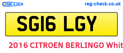 SG16LGY are the vehicle registration plates.