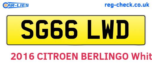 SG66LWD are the vehicle registration plates.