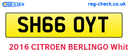 SH66OYT are the vehicle registration plates.