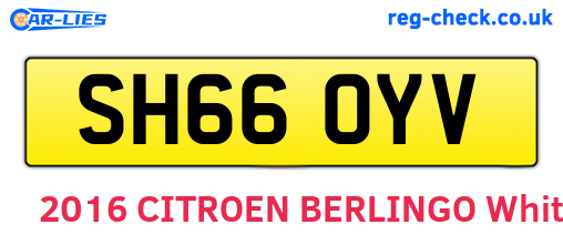SH66OYV are the vehicle registration plates.