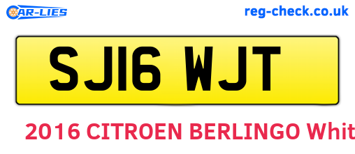 SJ16WJT are the vehicle registration plates.