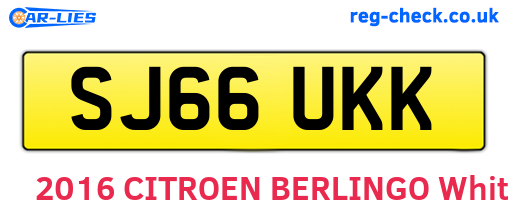 SJ66UKK are the vehicle registration plates.