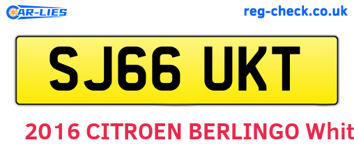 SJ66UKT are the vehicle registration plates.