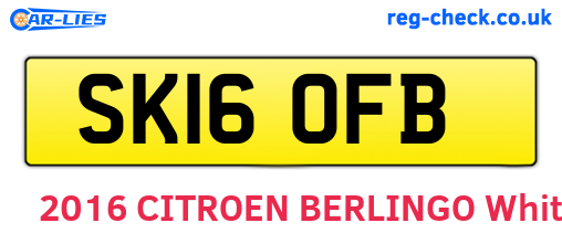 SK16OFB are the vehicle registration plates.