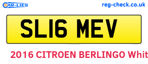 SL16MEV are the vehicle registration plates.
