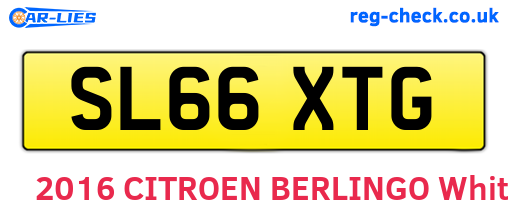 SL66XTG are the vehicle registration plates.