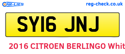 SY16JNJ are the vehicle registration plates.