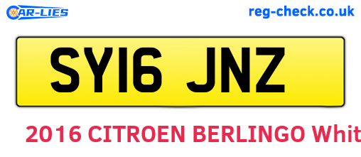 SY16JNZ are the vehicle registration plates.