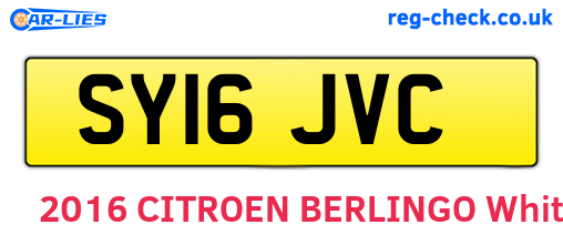 SY16JVC are the vehicle registration plates.