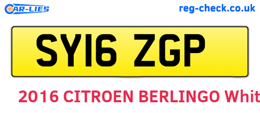 SY16ZGP are the vehicle registration plates.
