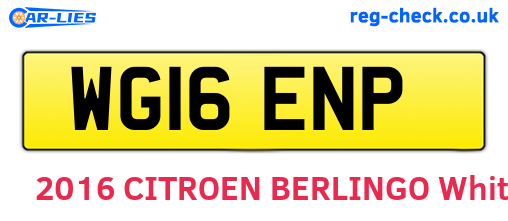 WG16ENP are the vehicle registration plates.