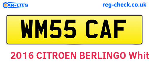 WM55CAF are the vehicle registration plates.