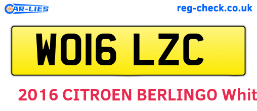 WO16LZC are the vehicle registration plates.