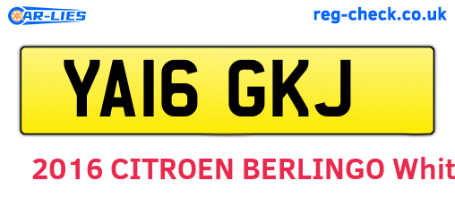 YA16GKJ are the vehicle registration plates.