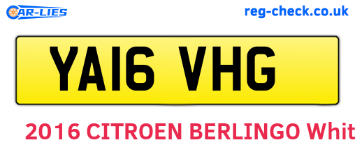 YA16VHG are the vehicle registration plates.
