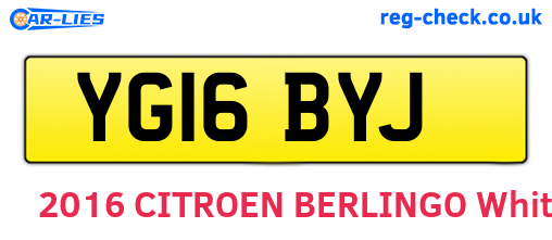 YG16BYJ are the vehicle registration plates.
