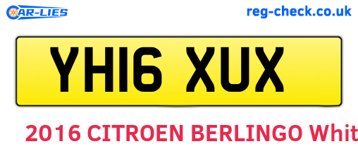 YH16XUX are the vehicle registration plates.