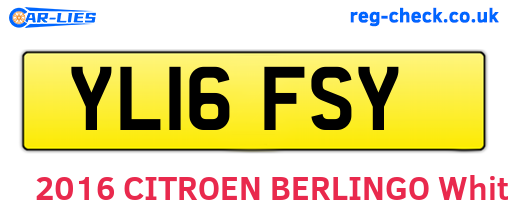YL16FSY are the vehicle registration plates.
