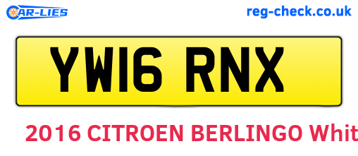 YW16RNX are the vehicle registration plates.