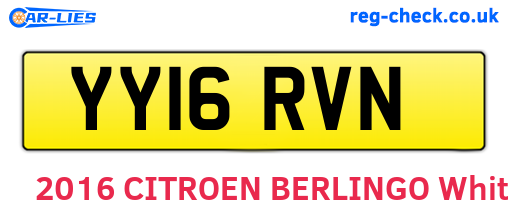 YY16RVN are the vehicle registration plates.