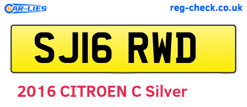 SJ16RWD are the vehicle registration plates.