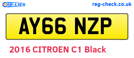 AY66NZP are the vehicle registration plates.