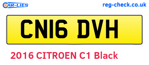 CN16DVH are the vehicle registration plates.