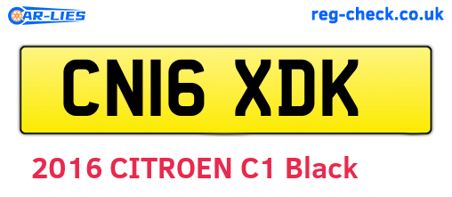 CN16XDK are the vehicle registration plates.