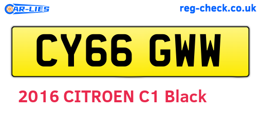 CY66GWW are the vehicle registration plates.