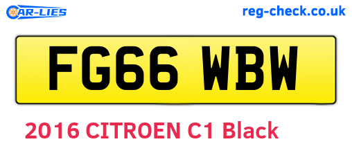 FG66WBW are the vehicle registration plates.