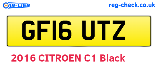 GF16UTZ are the vehicle registration plates.