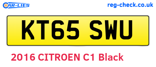 KT65SWU are the vehicle registration plates.