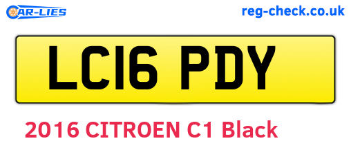 LC16PDY are the vehicle registration plates.