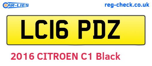 LC16PDZ are the vehicle registration plates.