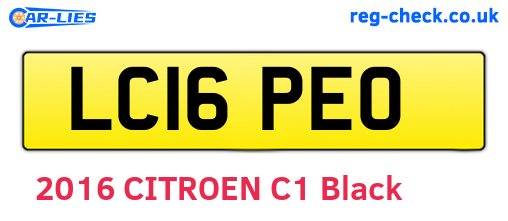 LC16PEO are the vehicle registration plates.