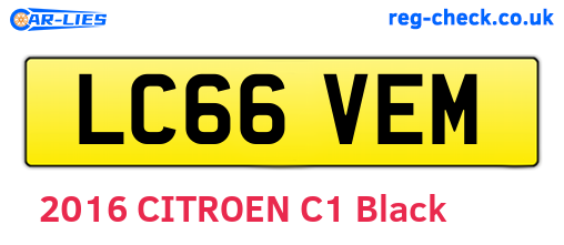 LC66VEM are the vehicle registration plates.