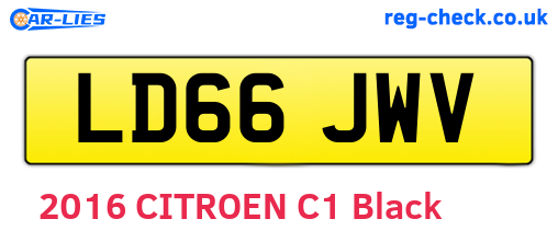 LD66JWV are the vehicle registration plates.