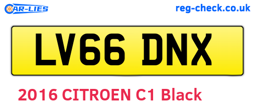 LV66DNX are the vehicle registration plates.