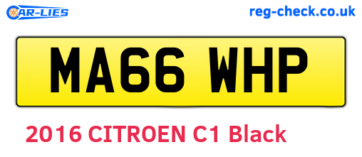 MA66WHP are the vehicle registration plates.