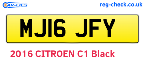 MJ16JFY are the vehicle registration plates.