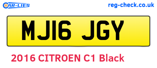 MJ16JGY are the vehicle registration plates.