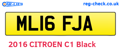 ML16FJA are the vehicle registration plates.