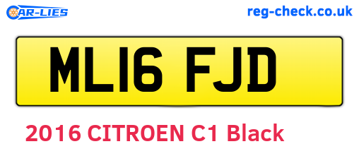 ML16FJD are the vehicle registration plates.