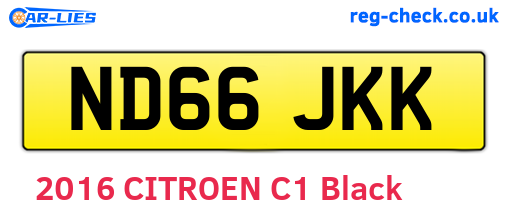 ND66JKK are the vehicle registration plates.