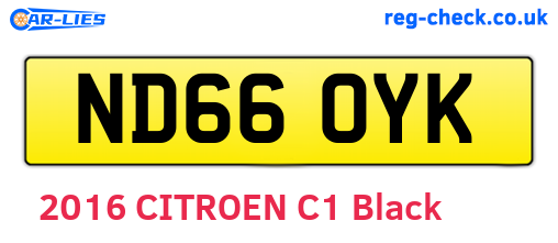 ND66OYK are the vehicle registration plates.
