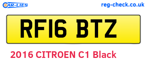 RF16BTZ are the vehicle registration plates.