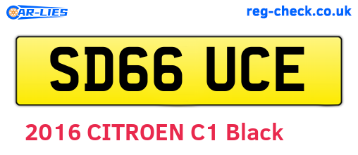 SD66UCE are the vehicle registration plates.