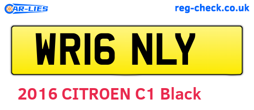 WR16NLY are the vehicle registration plates.