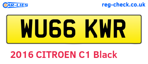 WU66KWR are the vehicle registration plates.
