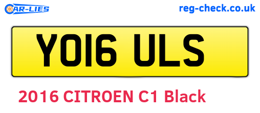 YO16ULS are the vehicle registration plates.